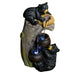 Bear Tree Stump Outdoor Water Fountain With LED Lights - Brown Gray Daily Nest