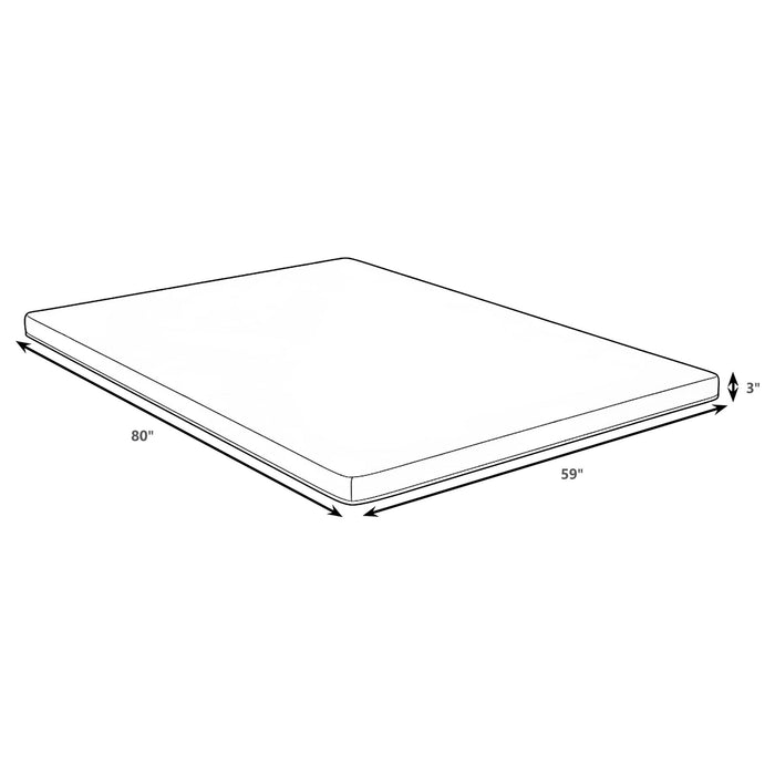 Klamath - 3" Memory Foam Mattress Topper With Breathable Cover And Dual-Layer Support Furniture Max