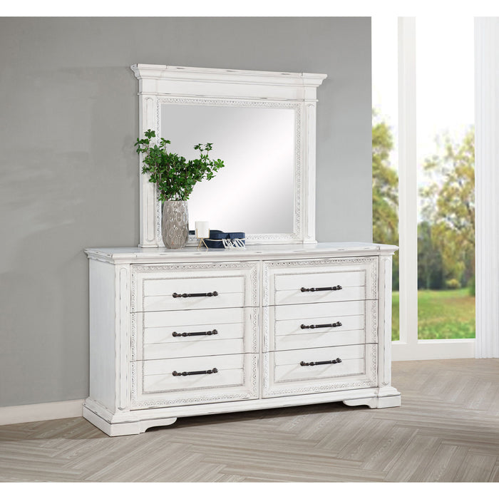 6 Drawer Dresser With Mirror - Vintage Furniture Max