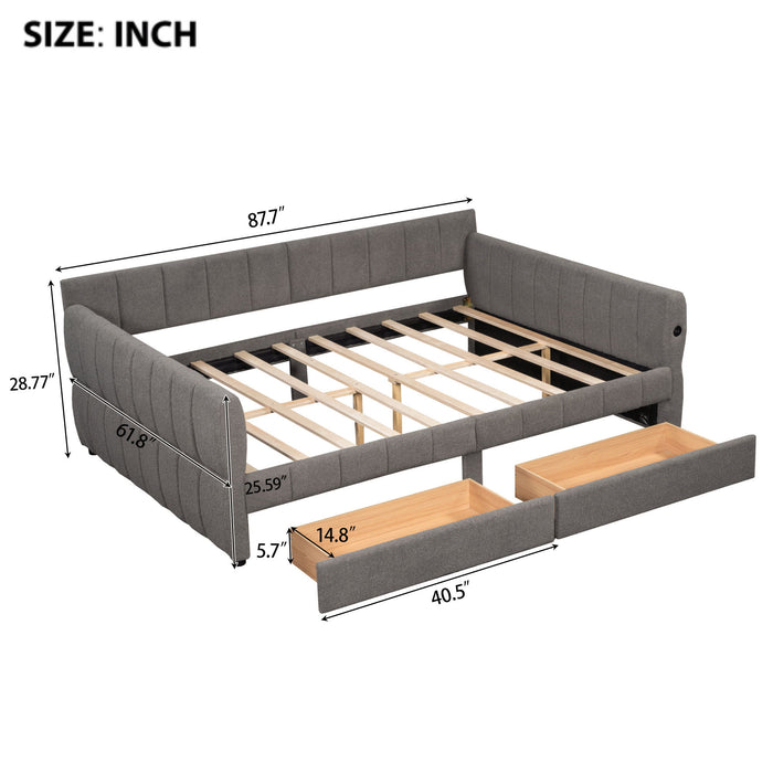 Upholstered Platform Bed With USB Charging Dreamland