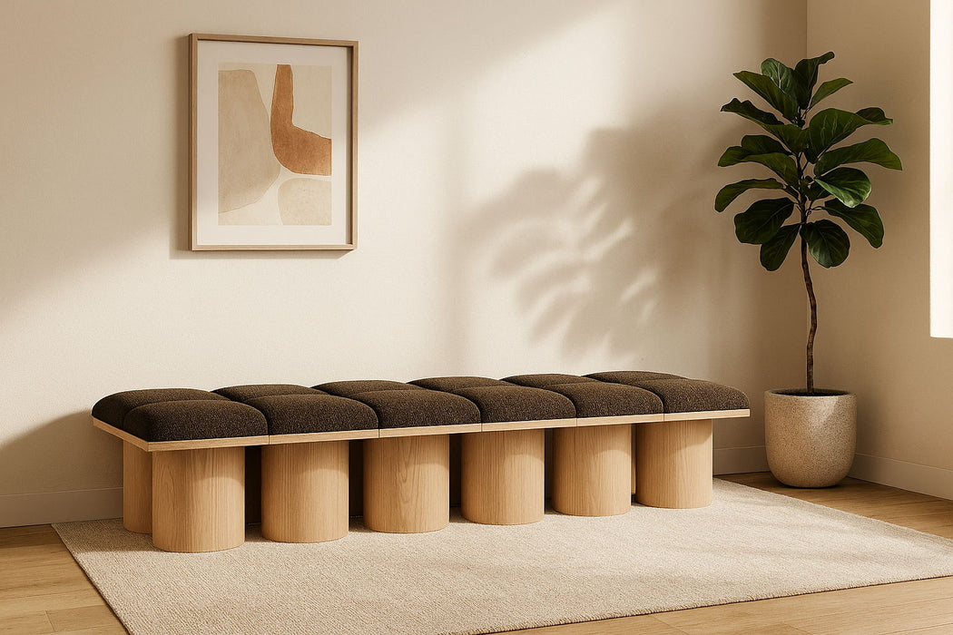 Pavilion - 12 Piece Modular Bench With Natural Base Meridian Furniture
