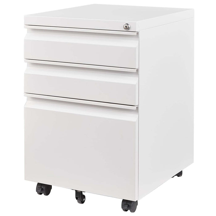 Metal Drawer Mobile File Cabinet With Lock For Home Office Organizer