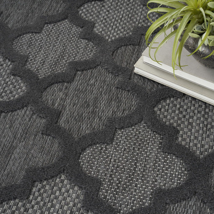 6' X 9' Geometric Flatweave Area Rug - Black