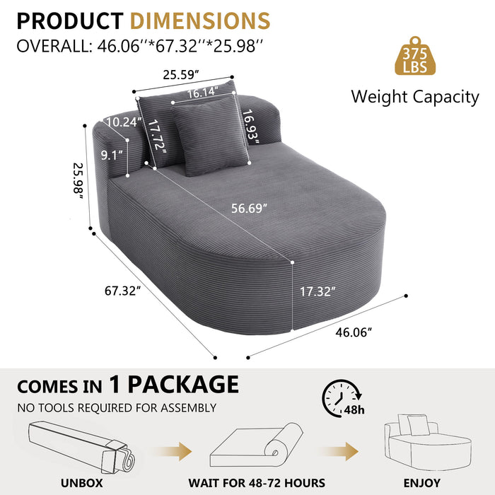 Oversized Chaise Lounge Sofa Bed With Deep Seat And Soft Pillows Home Essentials