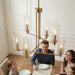 Timeless - 6 Lights Chandelier With Clear Ribbed Satin - Antique Brass / Clear / Gold Ashcroft Furniture
