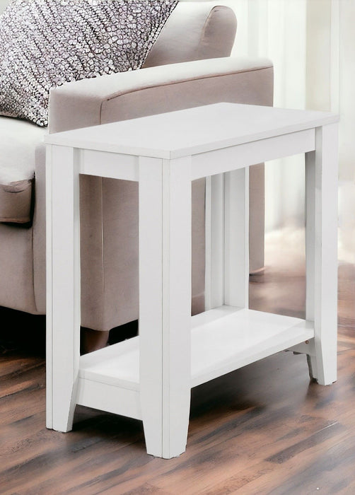 22" Wood End Table With Shelf - White
