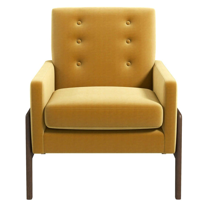 Cole Solid Wood Lounge Chair - Yellow