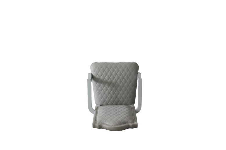 House Marchese - Arm Chair (Set of 2) - Two Tone Gray Fabric & Pearl Gray ACME
