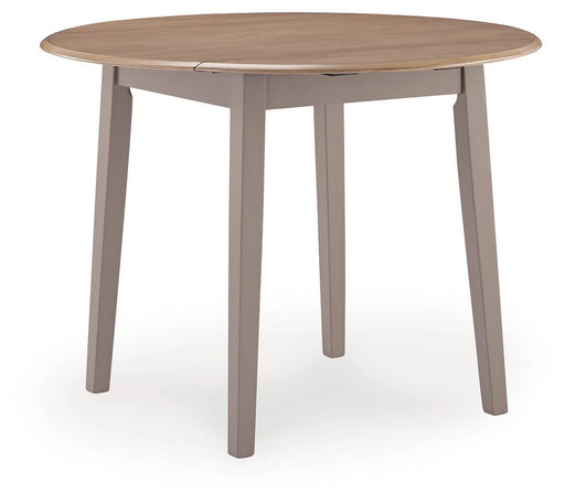 Harperfeld - Round Dining Room Drop Leaf Table - Natural / Gray Signature Design by Ashley®
