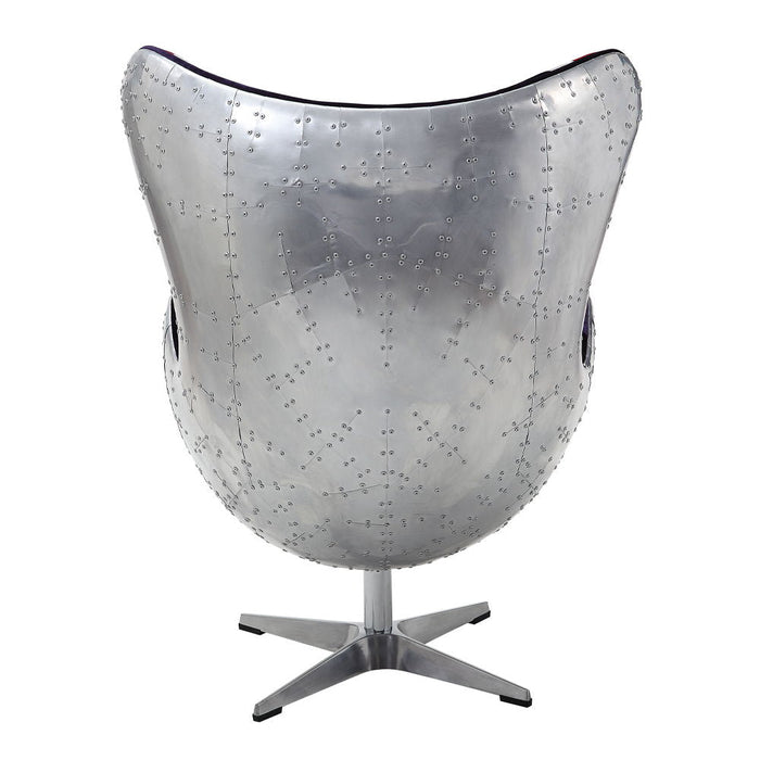 Brancaster - British Flag Accent Chair With Swivel - Pattern Fabric & Aluminum ACME