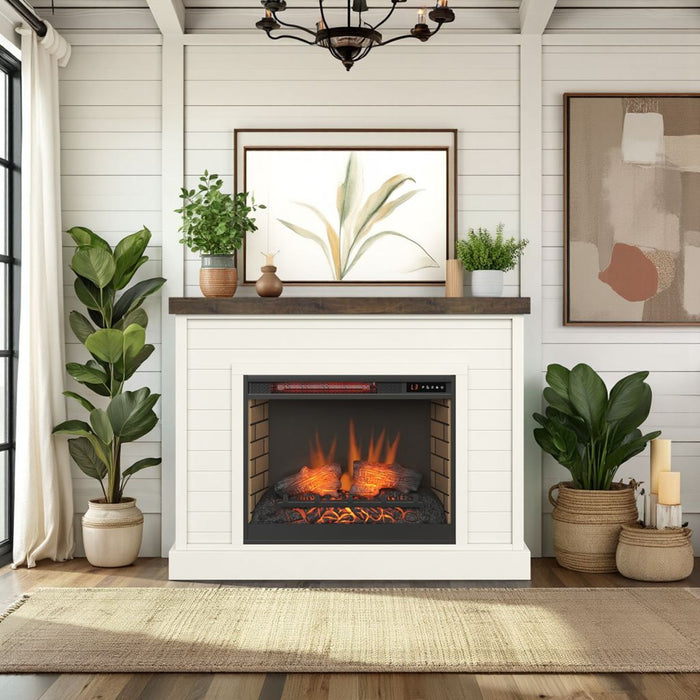 48" Fireplace With Mantel Home Essentials