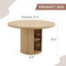 Roman Column Round Dining Table With Double Layer Storage - Wood Home Essentials