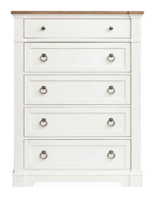 Kingston - Drawer Chest - Whisper White And Cerused Nutmeg Magnussen Furniture