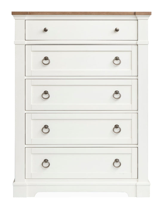 Kingston - Drawer Chest - Whisper White And Cerused Nutmeg Magnussen Furniture