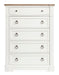 Kingston - Drawer Chest - Whisper White And Cerused Nutmeg Magnussen Furniture