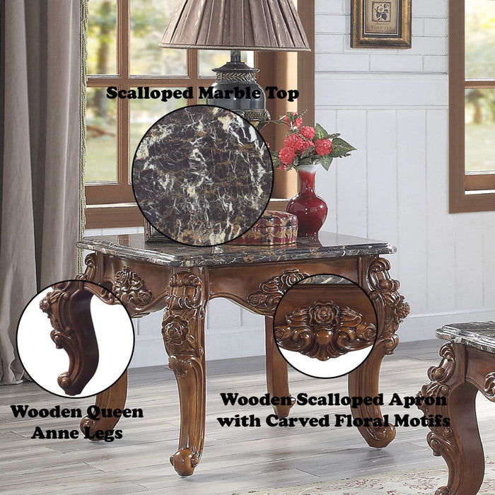 Forsythia - End Table - Marble Top & Walnut ACME