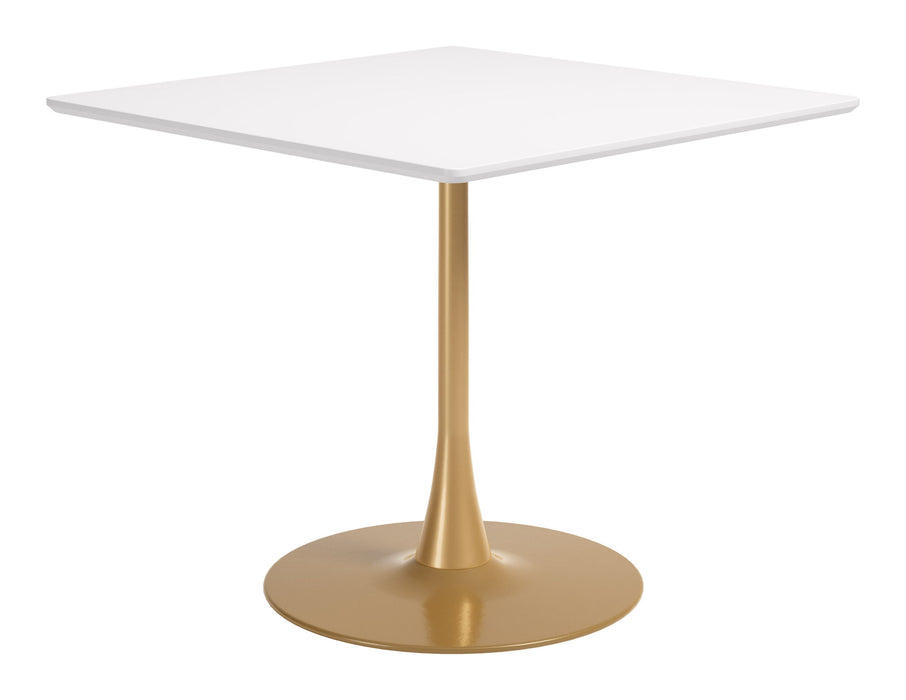 Epas - Dining Table - White / Gold Zuo Modern