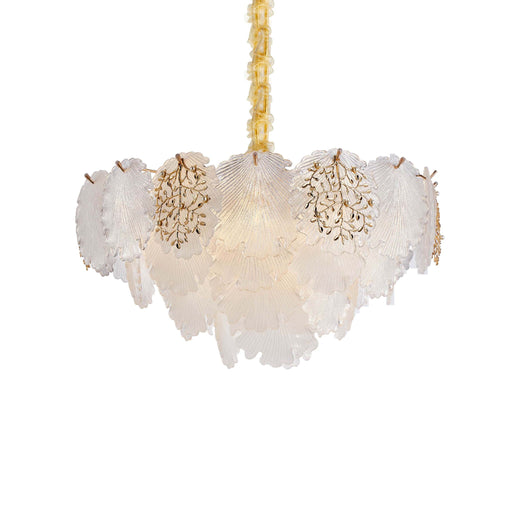 Michael Amini Lighting - Almara 9-Light Frosted Glass Chandelier - Frost / Gold Michael Amini