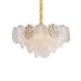 Michael Amini Lighting - Almara 9-Light Frosted Glass Chandelier - Frost / Gold Michael Amini