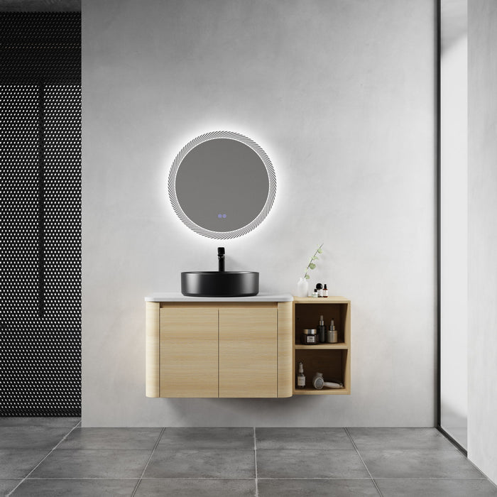 Mounted Bathroom Vanity With Art Sink, Storage Shelves, Soft Close Door Home Essentials