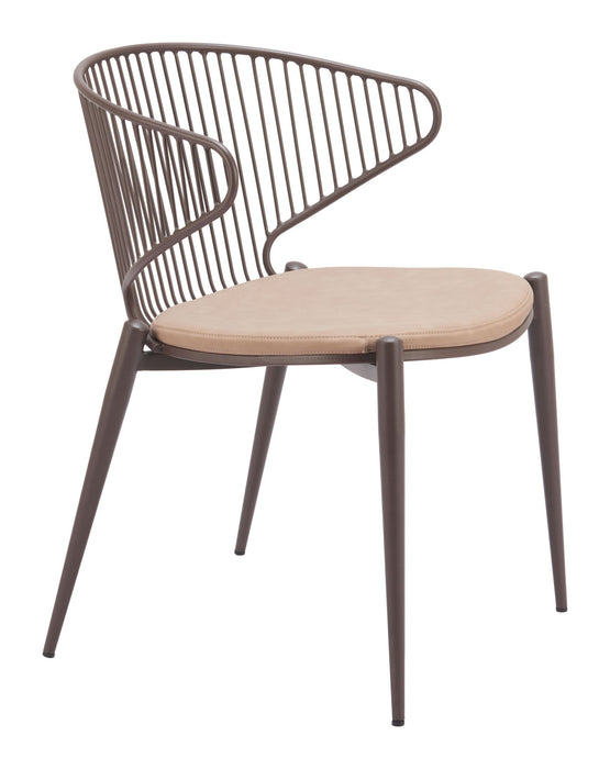 Silues - Dining Chair (Set of 2) - Taupe / Brown Zuo Modern
