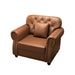 Upholstered Sofa With Nailhead Trim, Rolled Armrests With Ottoman Home Essentials