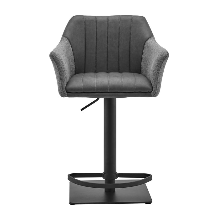 42" Swivel Low Back Adjustable Height Bar Chair - Gray / Black