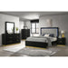 5 Piece California King Bedroom Set With Upholstered Headboard - Black Furniture Max