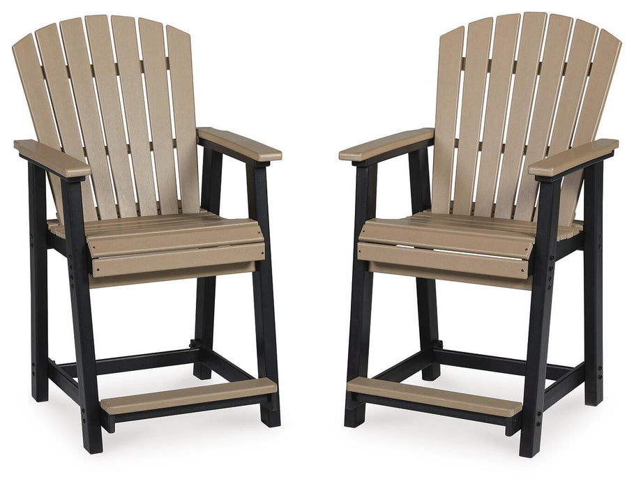 Fairen Trail - Barstool (Set of 2) - Black / Driftwood Signature Design by Ashley®