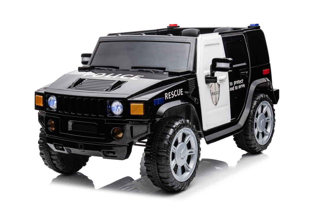 12V7A 30W*2 Four-Wheel Drive Seat One Button Start, Forward And Backward, High And Low Speed, Music, Front Light, Power Display, Two Doors Can Open, 2.4G R / C, Seat Belt Four Wheel Absorber