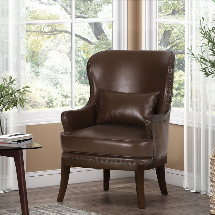 Accent Chair - Dark Brown - Fabric