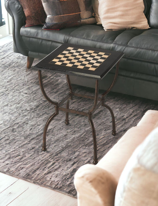 Square Game Table - Fossil Stone