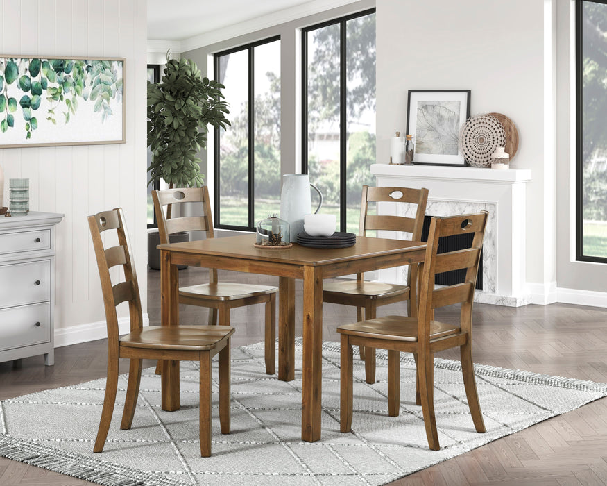 5 Piece Dining Set Walnut Finish Table And 4 Side Chairs Set Wooden Kitchen Dining Furniture Transitional Style