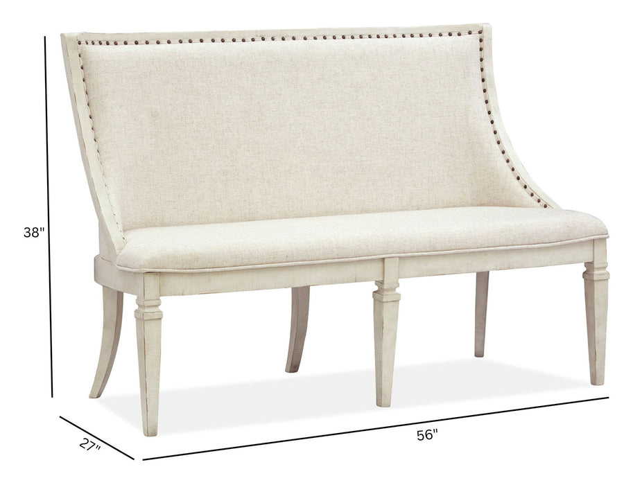 Newport - Bench With Upholstered Seat & Back - Alabaster Magnussen Furniture