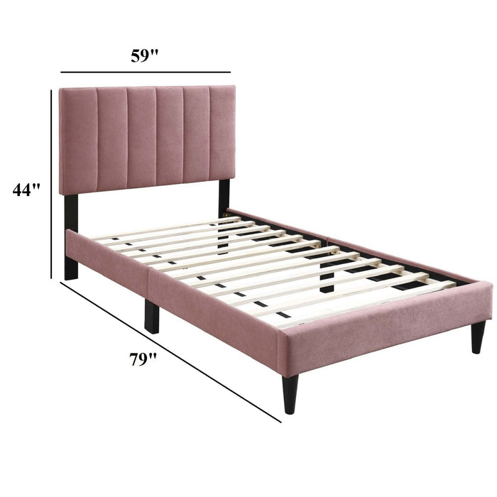 Bed With Channel Tufted Adjustable Headboard Home Essentials