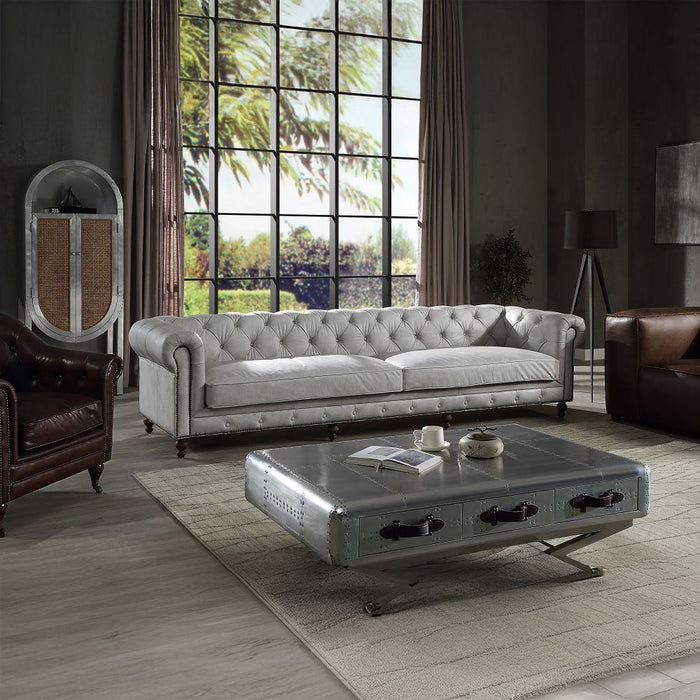 Ofer - Sofa - Vintage White Top Grain Leather ACME