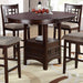 Round Counter Height Dining Table Only With Shelves - Brown Mix Home Essentials