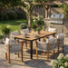 7 Piece Outdoor Dining Set With Table And 6 Chairs - Beige / Teak / White Noble House