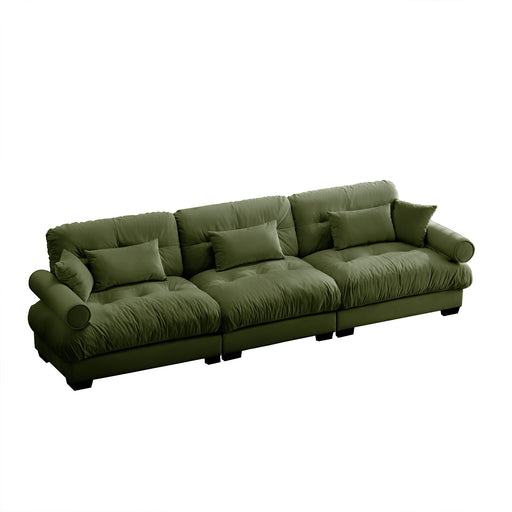 Modern Sofa With Bolstered Armrests And Pillows Home Essentials