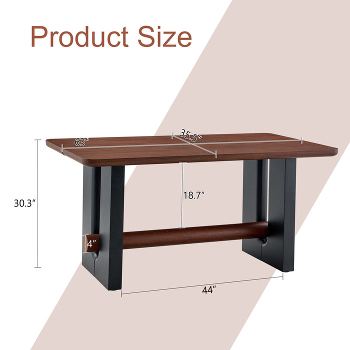 Compact Dining Table - Walnut / Black Home Essentials