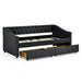 Upholstered Tufted Daybed With 2 Drawers, Waved Arms Home Essentials