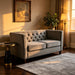 Button Tufted Loveseat, 2 Seater With Square Arm Couch For Living Room US Pride