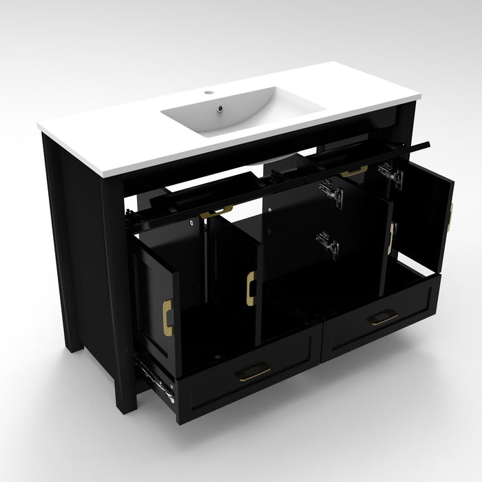 Bathroom Vanity With Sink Combo, 4 Soft Close Doors And 4 Drawers Home Essentials
