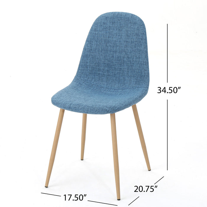 Modern Minimalist Fabric Dining Chair With Iron Legs