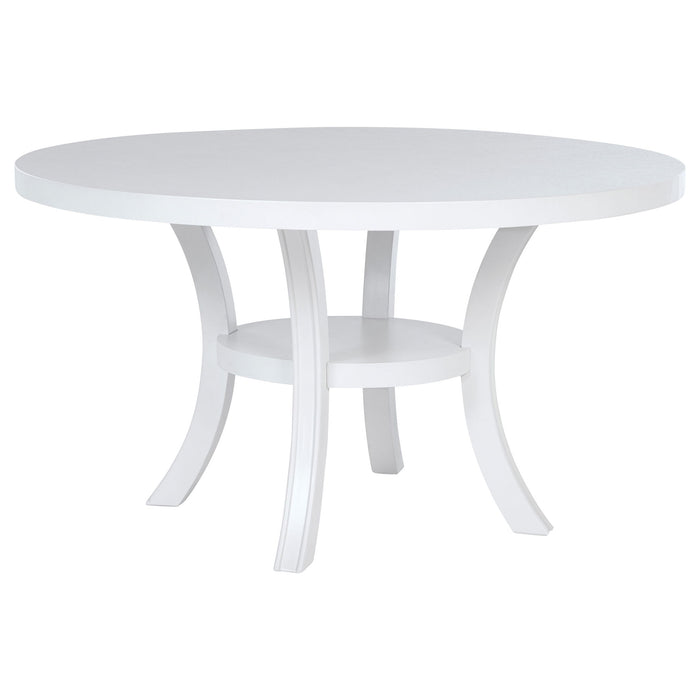 Tyler - Round Dining Table With Shelf Round Table - White Furniture Max