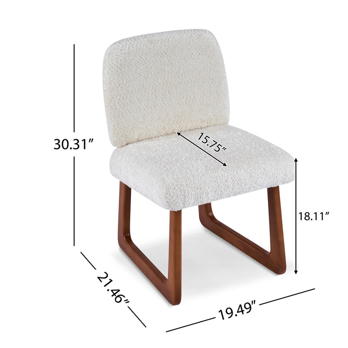 Dining Chair With Curved Legs (Set of 2) - Beige / Brown