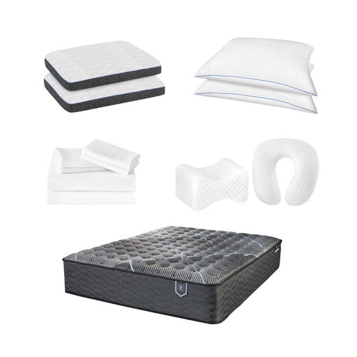 Comfort Care - Hybrid Restful Nights Plush Mattress With 12 Piece Comfort Bedding Pack Restonic Mattress