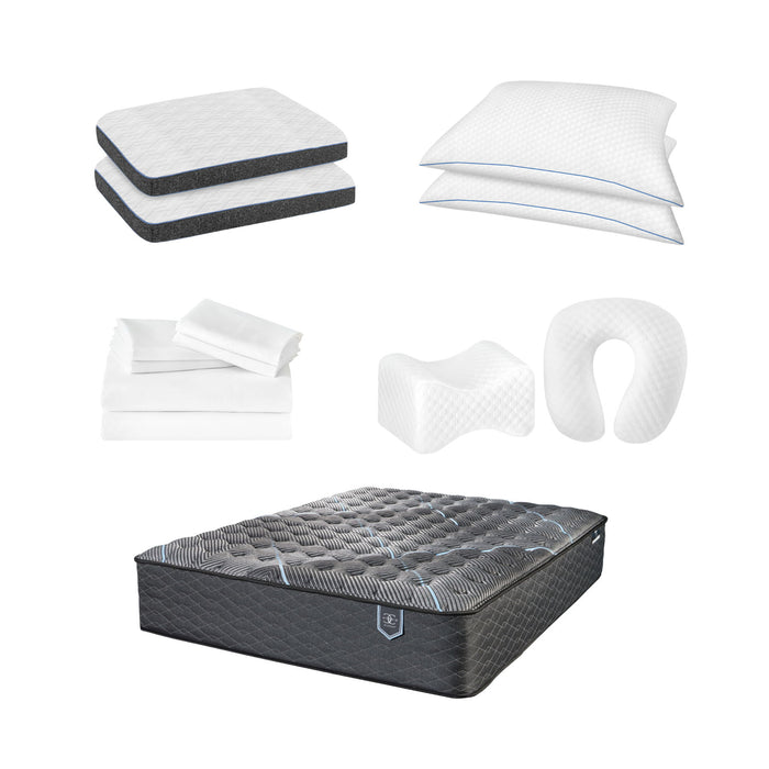 Comfort Care - Hybrid Restful Nights Plush Mattress With 12 Piece Comfort Bedding Pack Restonic Mattress