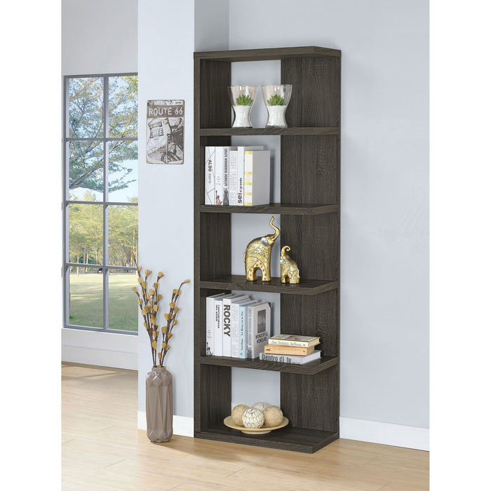 5 Shelf Bookcase - Gray Furniture Max