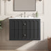 Floating Bathroom Vanity With Oval Knobs & Round Edge, Soft Close Drawer Slides Hearth and Haven